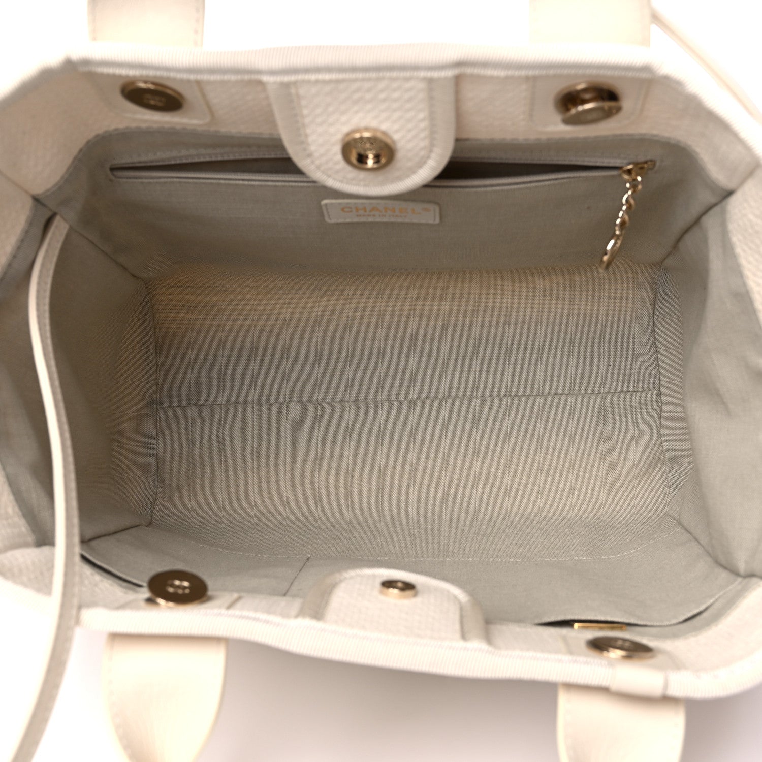 Chanel Mixed Fibers Small Deauville Tote White 6 of 10
