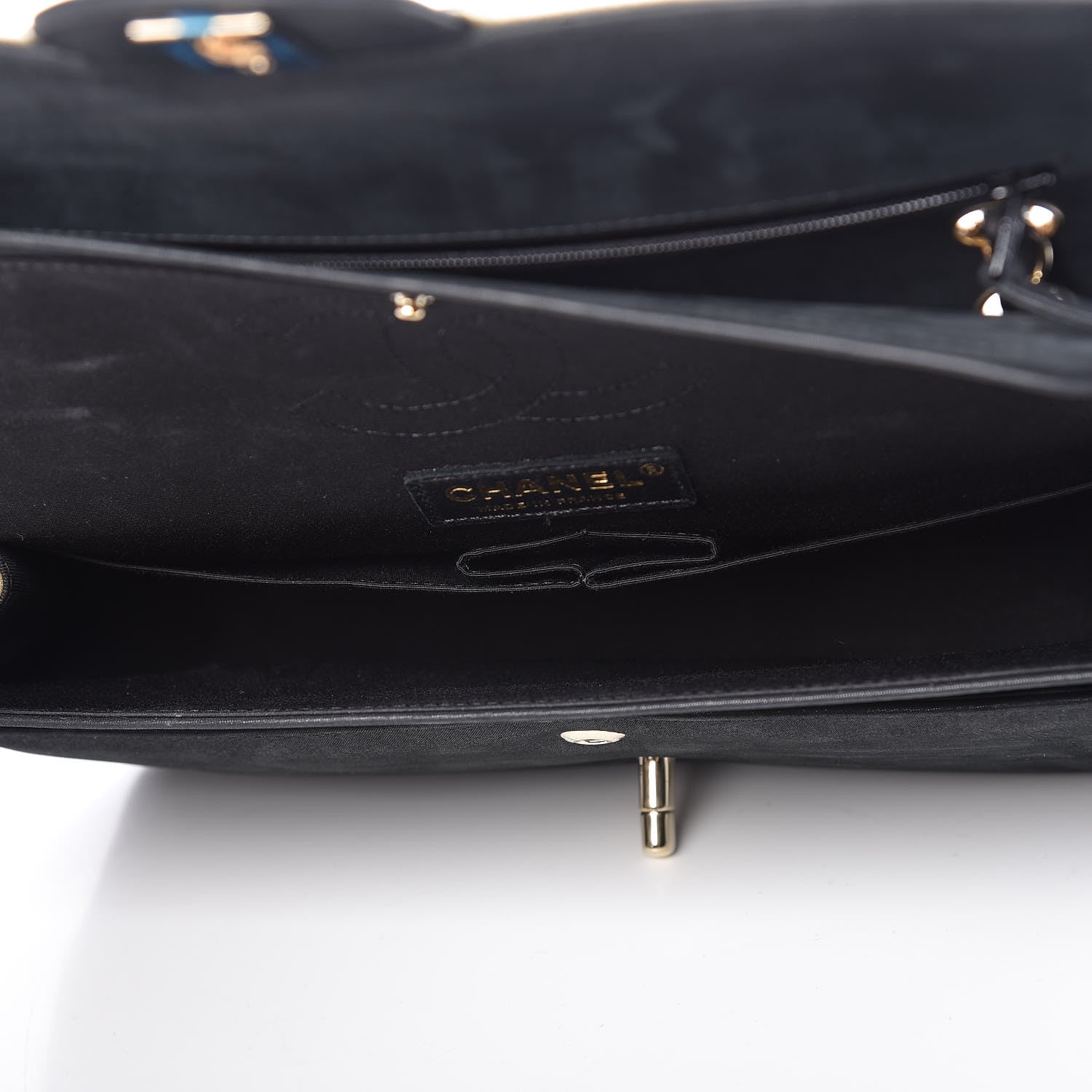 Chanel Caviar Iridescent Calfskin Duo Medium Double Flap Light Gold Black 5 of 20