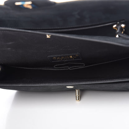 Chanel Caviar Iridescent Calfskin Duo Medium Double Flap Light Gold Black 5 of 20