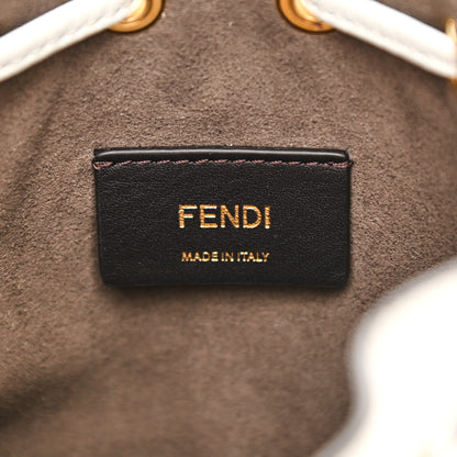 Fendi X FILA Vitello F is Fendi Mania Mini Mon Tresor Bucket Bag White 6 of 11