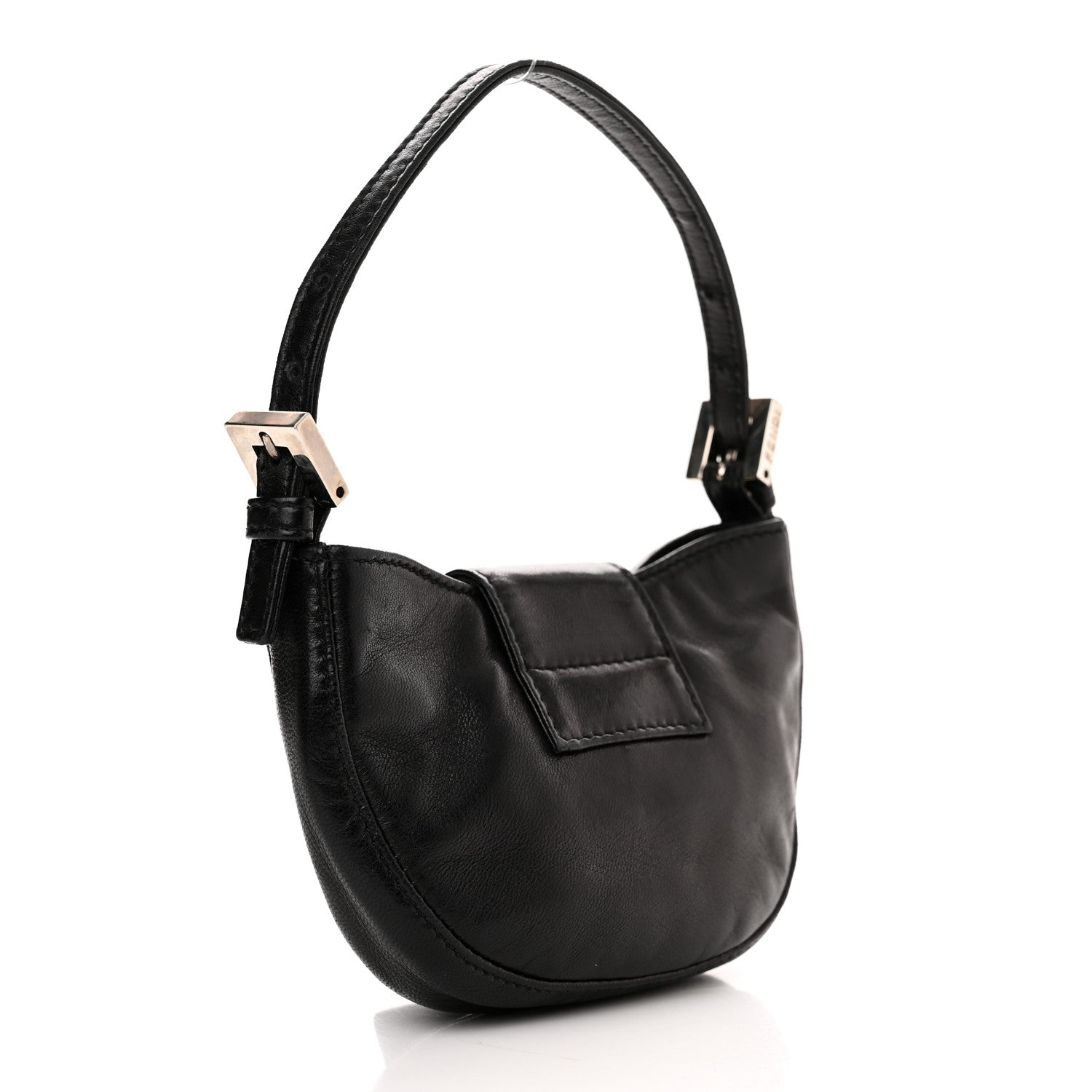 Fendi Nappa Mini Half Moon Baguette Black Green 3 of 9