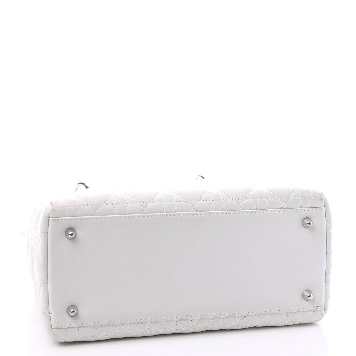 Lambskin Cannage Medium Lady Dior White