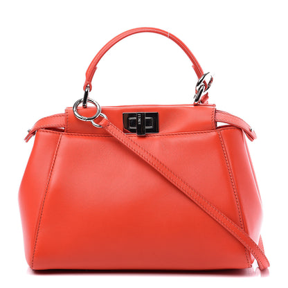 Fendi Nappa Mini Peekaboo Iconic Satchel Papavero 1 of 11