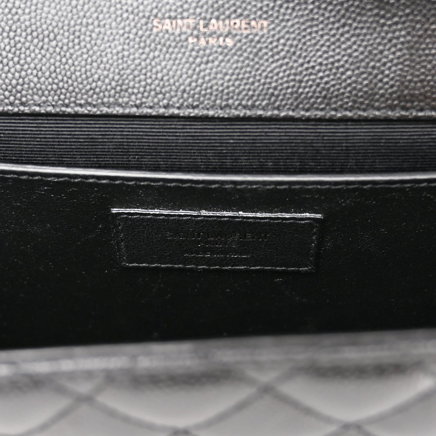 Grain De Poudre Textured Mixed Matelasse Triquilt Medium Monogram Monochrome Satchel Black