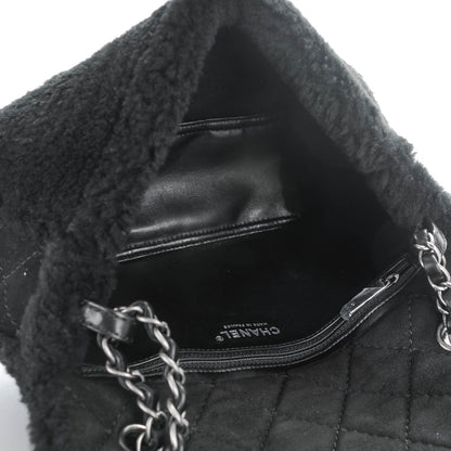 Chanel Shearling Lambskin Pearl Flap Black 6 of 8