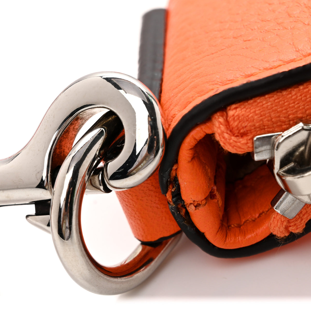 Pebbled Calfskin Mini B Shoulder Bag Orange