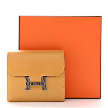 Hermes Tadelakt Lizard Constance Short Wallet Paille Ficelle 13 of 13