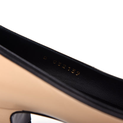 Chanel Lambskin Bow Pointed Toe Pumps 38.5 Beige Black 10 of 11