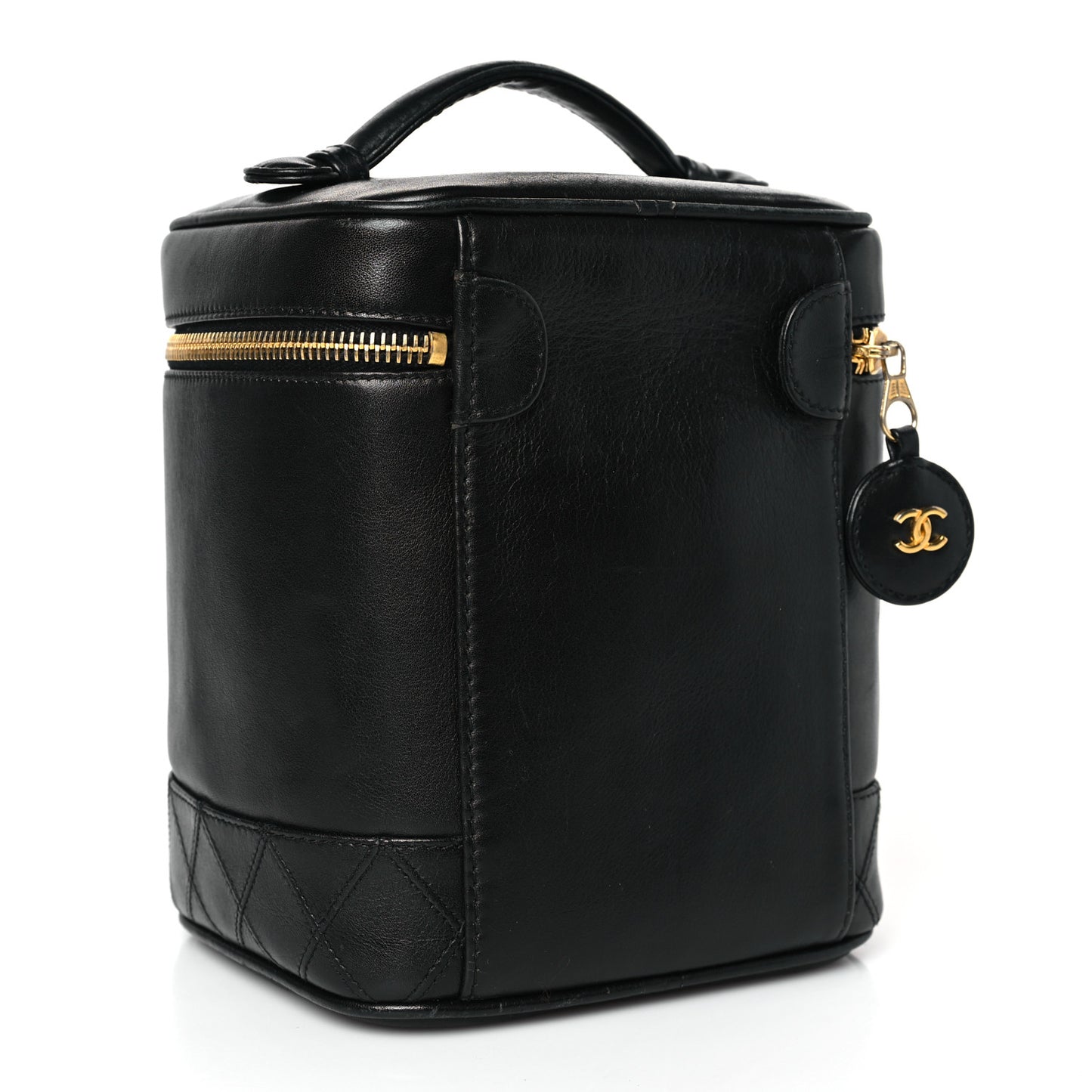 Lambskin Vanity Cosmetic Case Black