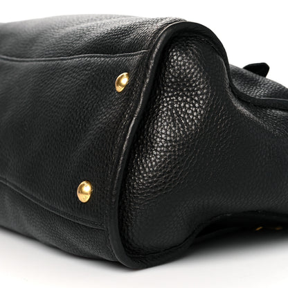Prada Vitello Daino Shopping Satchel Black 9 of 9