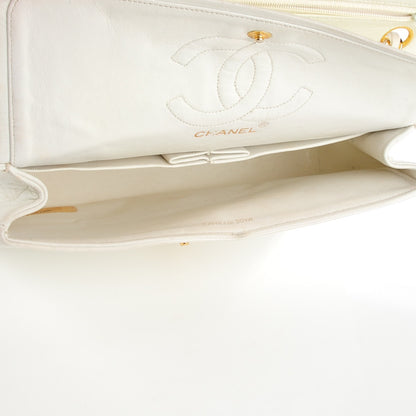 Chanel Lambskin Quilted Medium Double Flap White 3 of 15