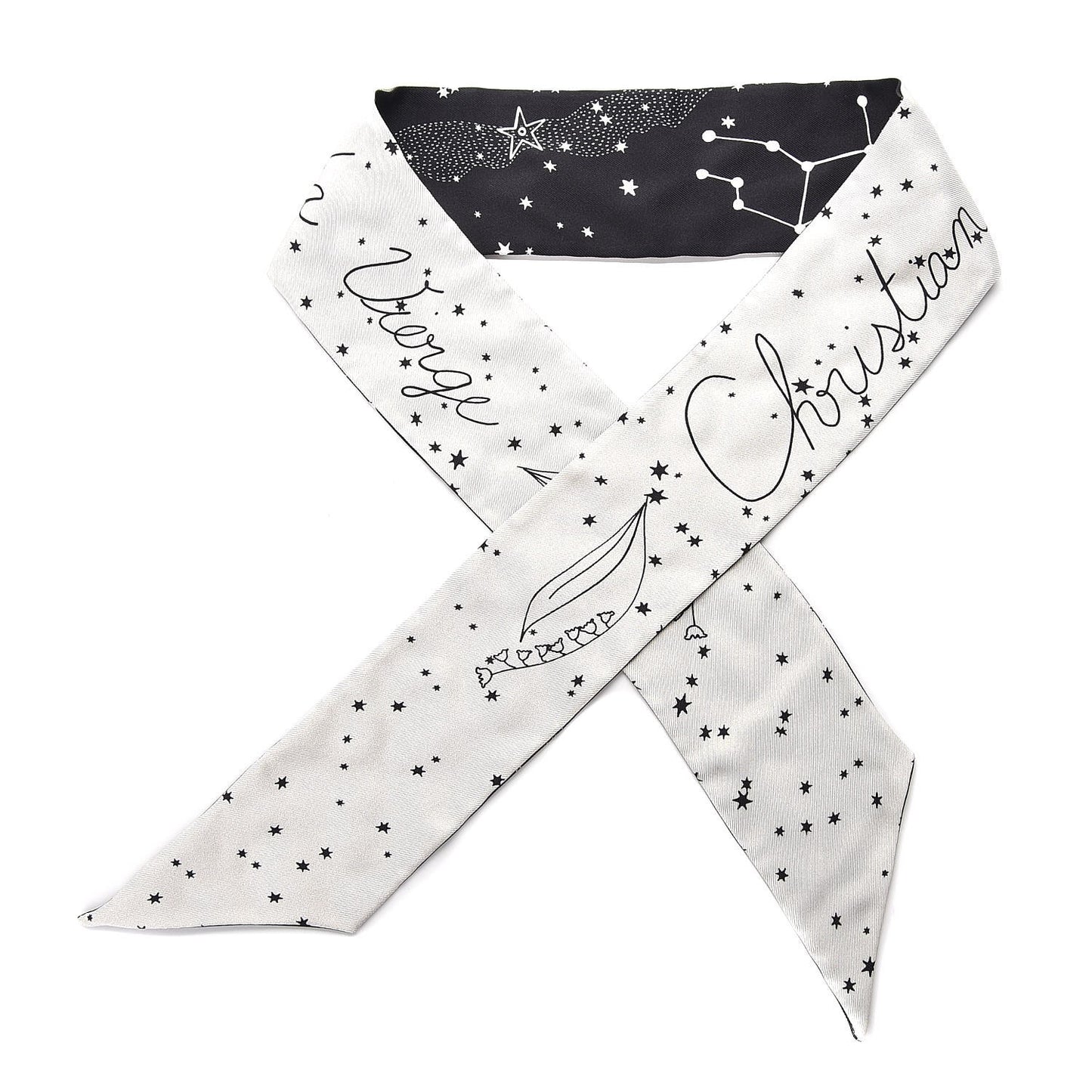 Silk Zodiac Virgo Mitzah Scarf Black