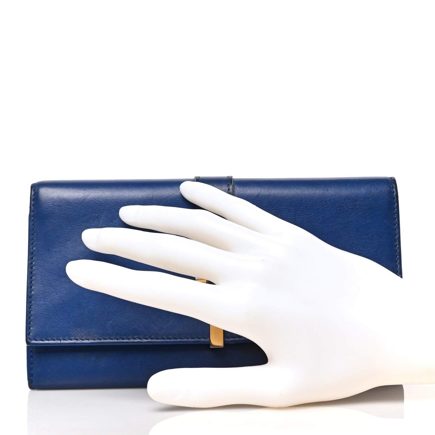 Calfskin Classic Y Ligne Clutch Royal Blue