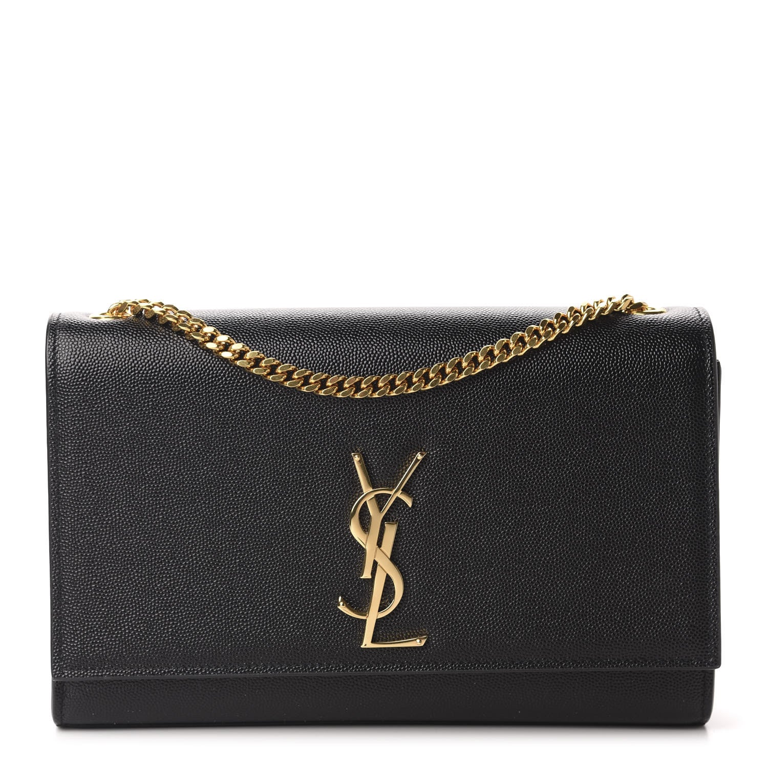 Saint Laurent Grain De Poudre Medium Classic Monogram Kate Satchel Black 1 of 11