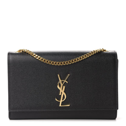 Saint Laurent Grain De Poudre Medium Classic Monogram Kate Satchel Black 1 of 11