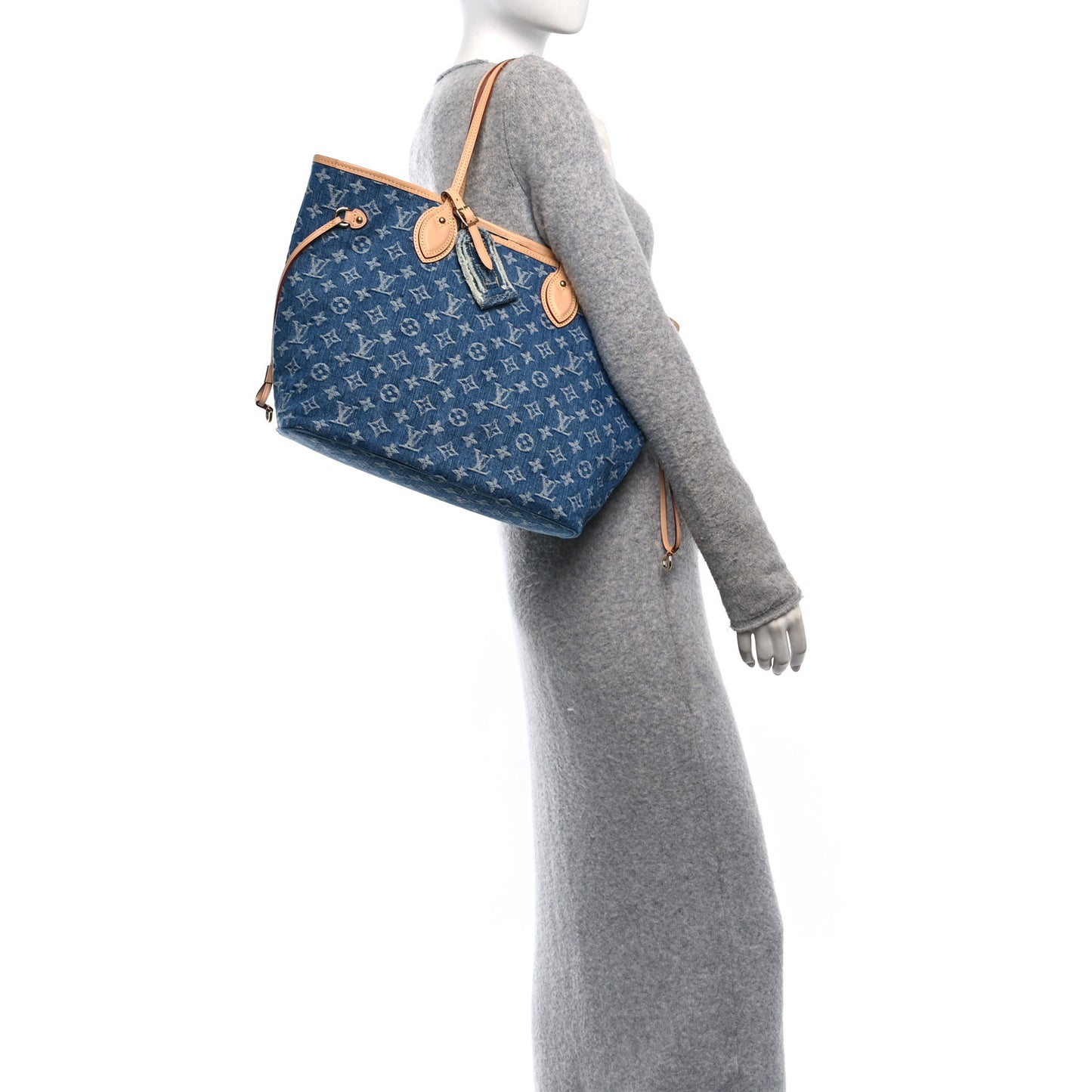 Monogram Denim Neo Neverfull MM Blue