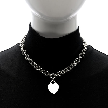 Tiffany Sterling Silver Heart Tag Pendant Necklace 2 of 6