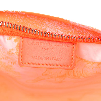 Christian Dior Canvas Embroidered Toile De Jouy Diortravel Zipped Pouch Orange 6 of 10