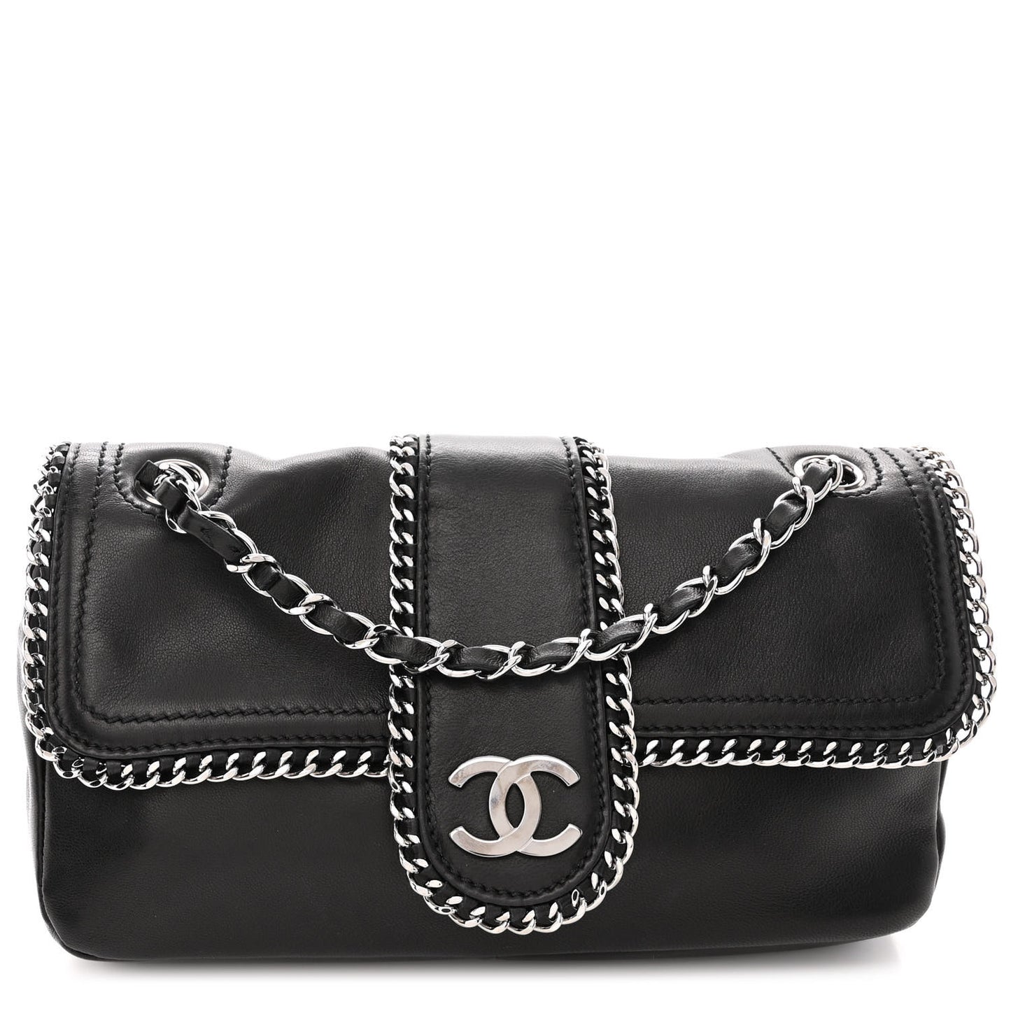 Lambskin Medium Madison Flap Black