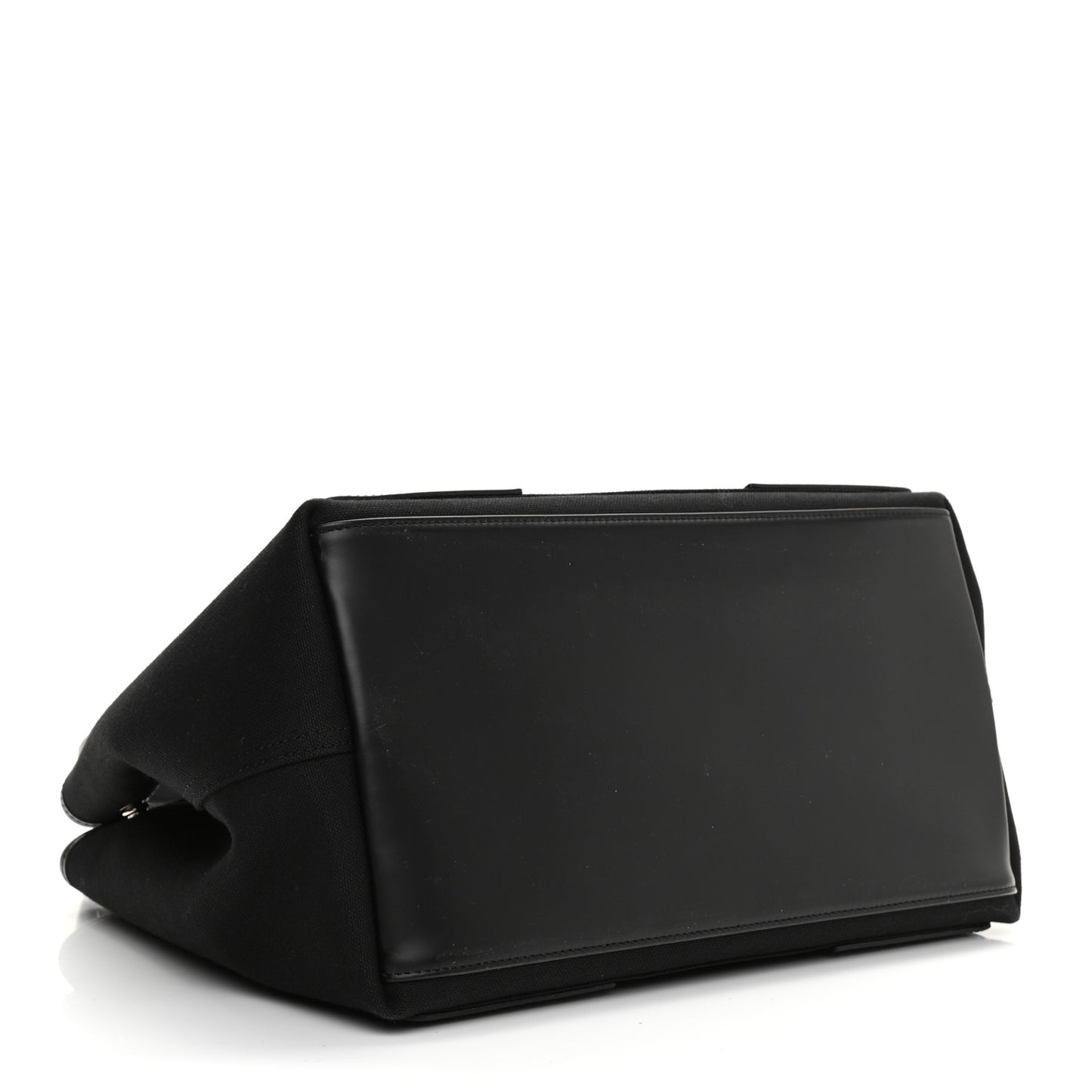 Cotton Canvas Calfskin S Navy Cabas Black