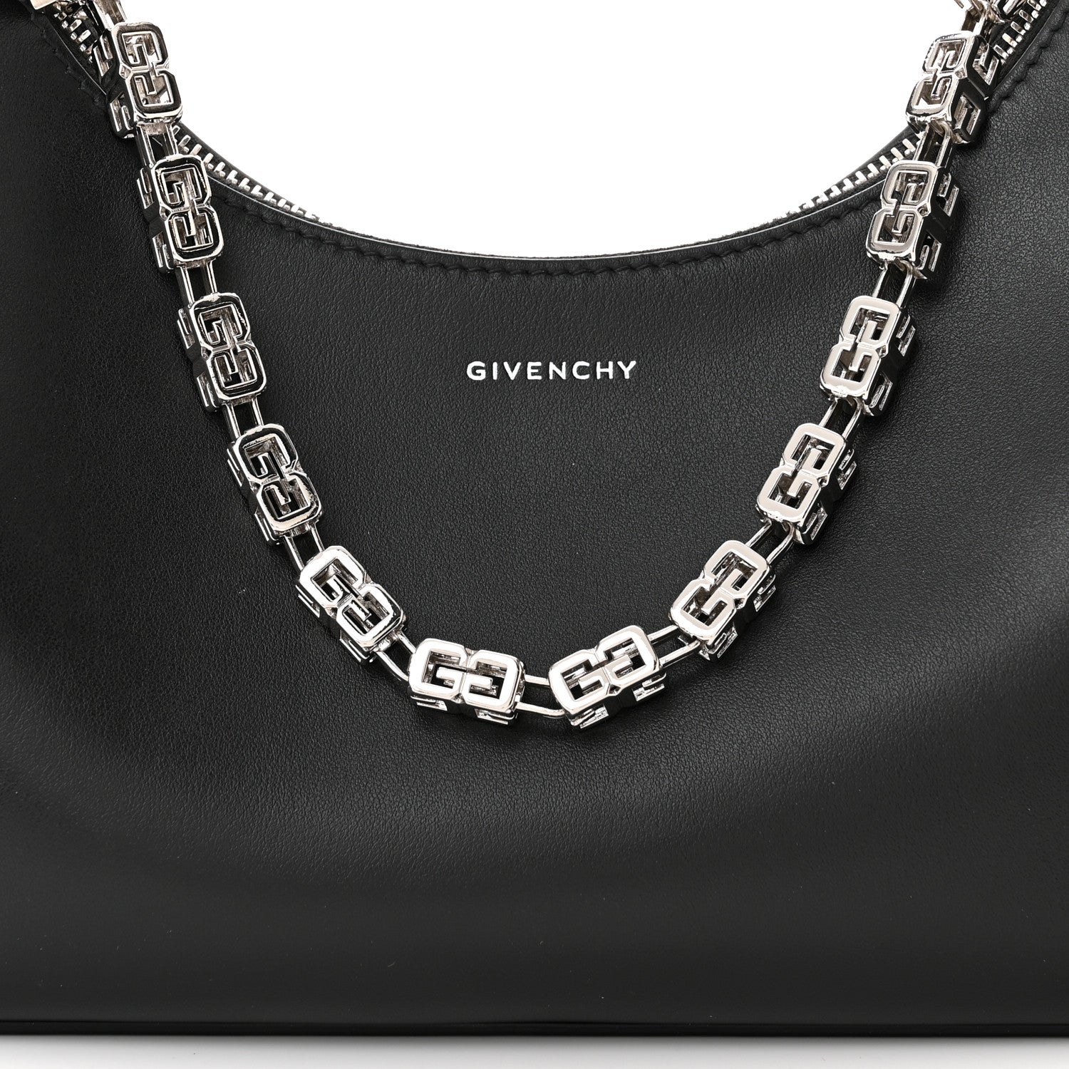 Givenchy Smooth Calfskin Small Moon Cut Out Shoulder Bag Black 8 of 10