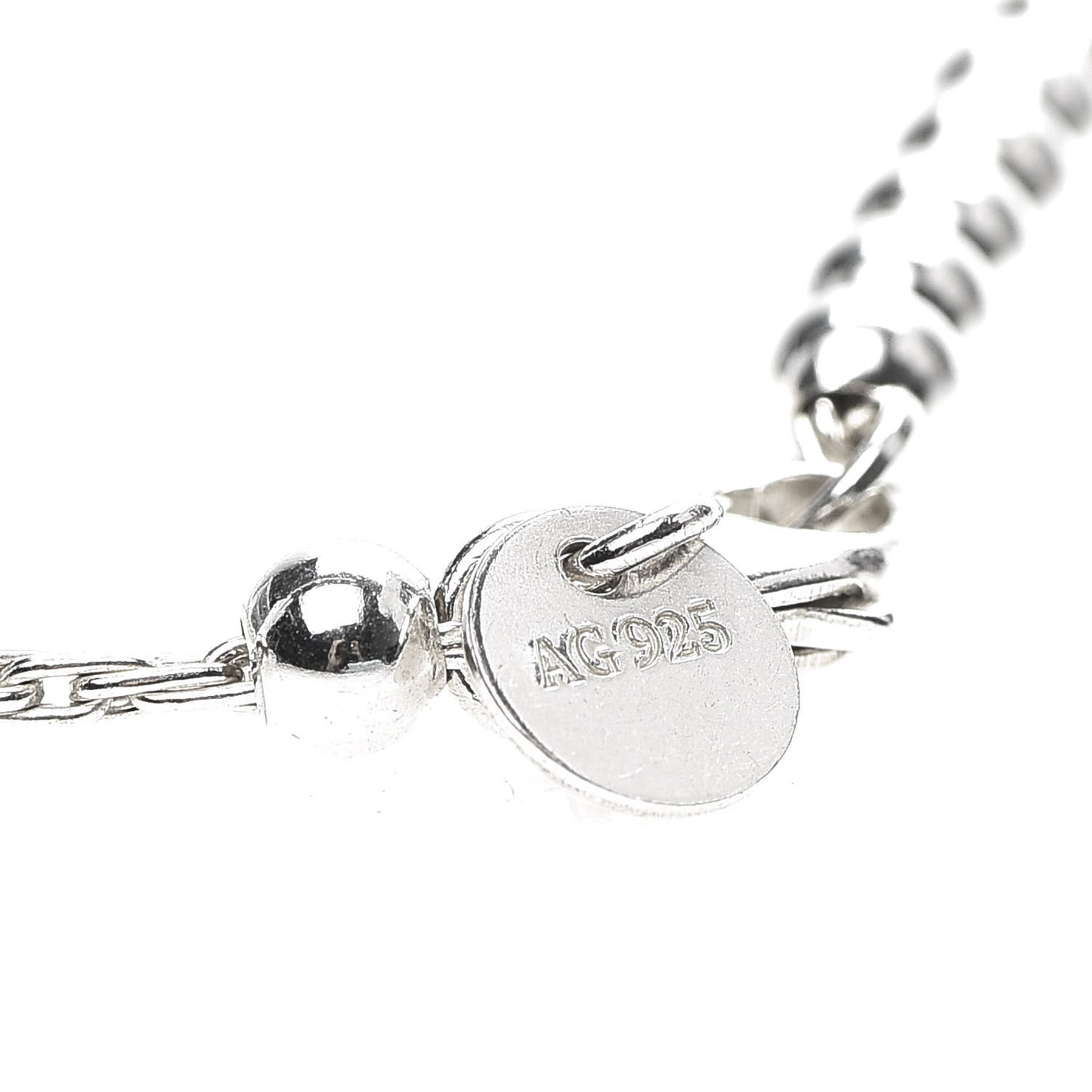 Sterling Silver 4mm Mom Heart Tag Bead Bracelet