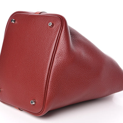 Hermes Taurillon Clemence Swift Picotin Lock 22 MM Rouge H Brique 9 of 10
