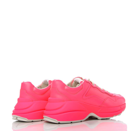 Gucci Calfskin Womens Rhyton Sneakers 38.5 Fluo Fuxia 4 of 10