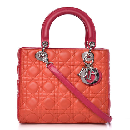 Christian Dior Lambskin Cannage Medium Tri-Color Lady Dior Pink 1 of 9