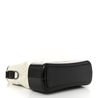 Chanel Aged Calfskin Quilted Medium Gabrielle Hobo Black White 4 of 10
