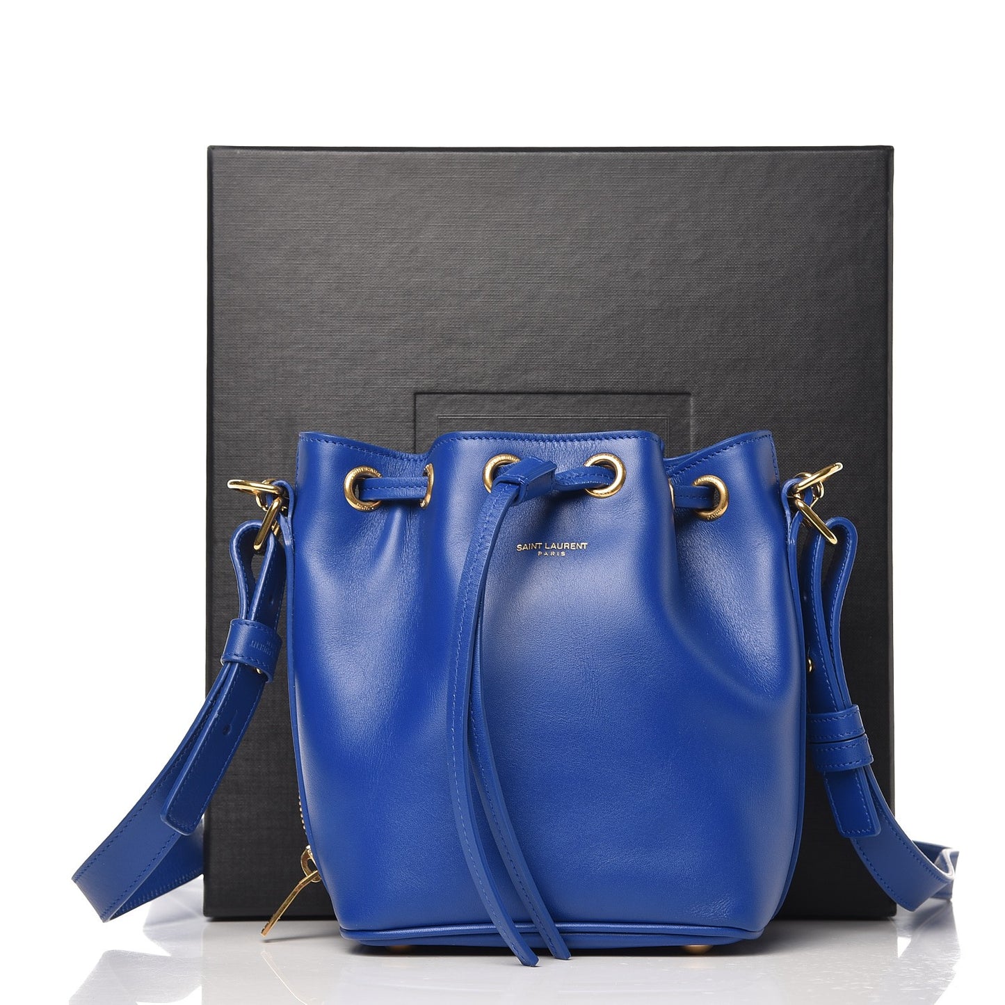 Calfskin Small Emmanuelle Bucket Bag Blue Marjorelle