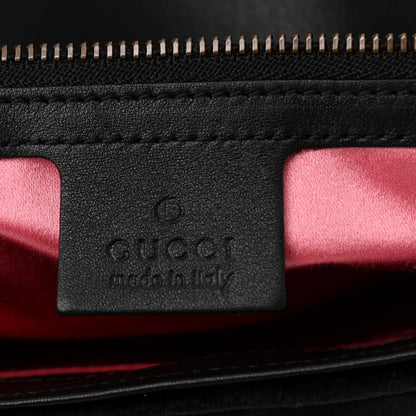 Gucci Velvet Matelasse Loved Embroidered Medium GG Marmont Shoulder Bag Black 6 of 11