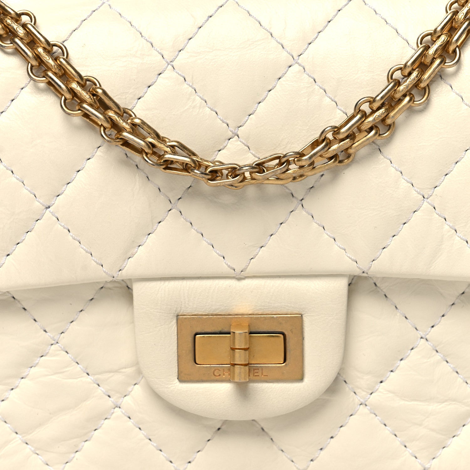 Chanel Aged Calfskin Quilted 2.55 Reissue Mini Flap White 8 of 11