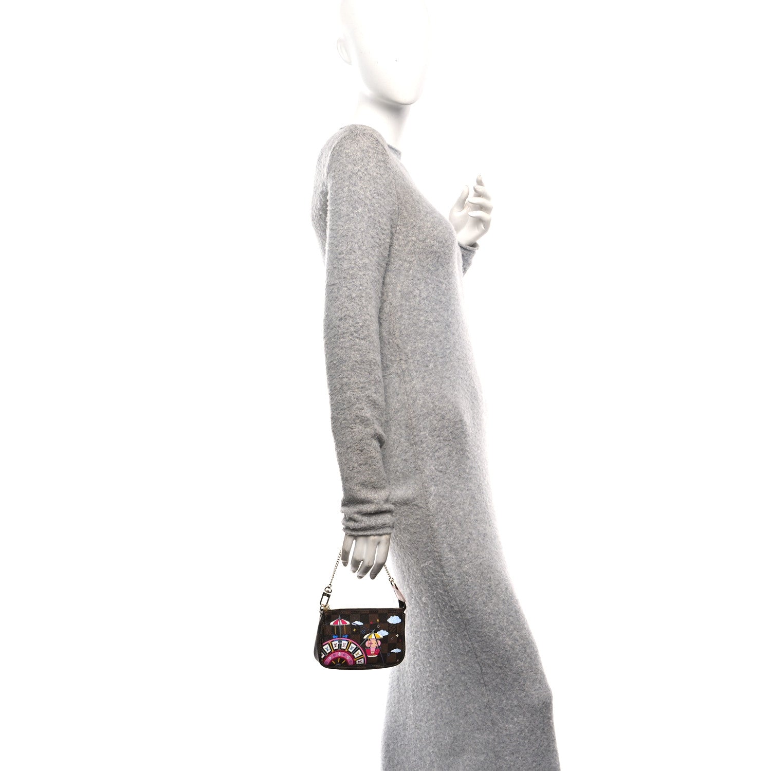 Louis Vuitton Damier Ebene 2020 Christmas Animation Big Wheel Mini Pochette Accessories Rose Ballerine 2 of 10