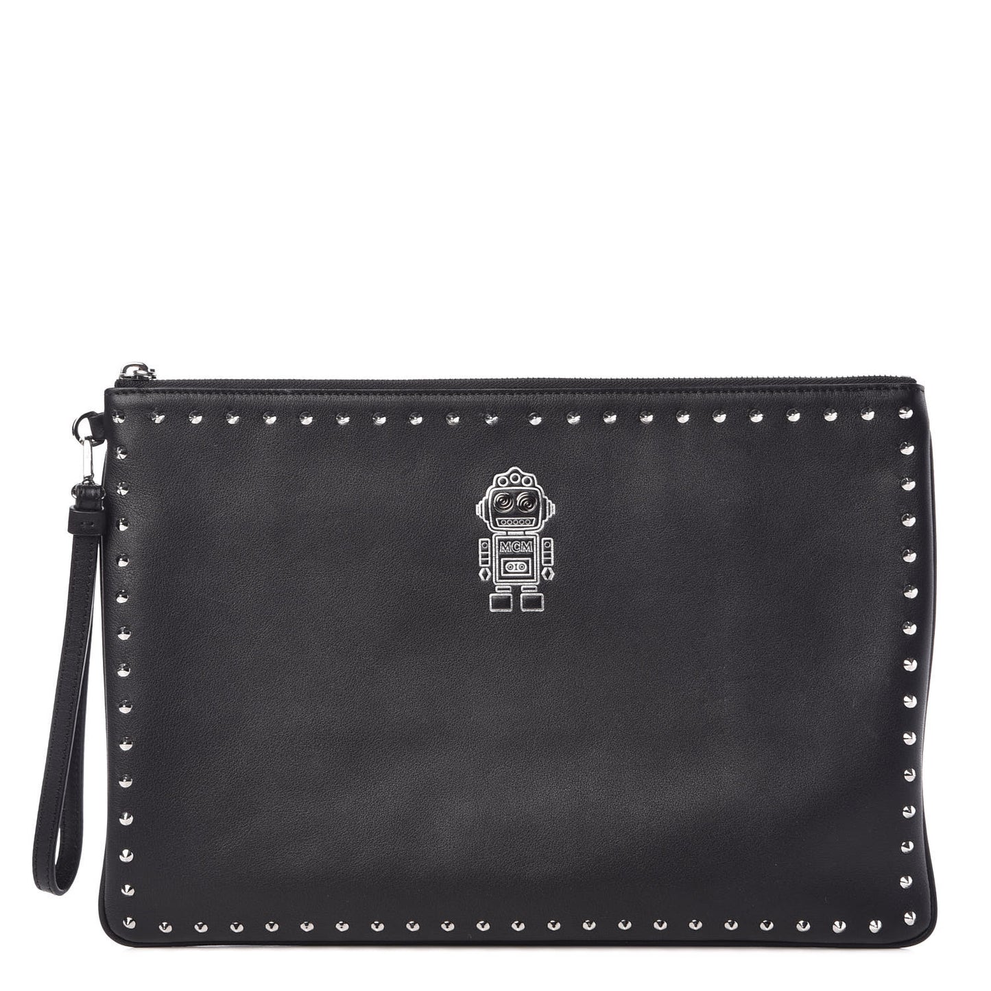 Nappa Large Roboter Wristlet Pouch Black