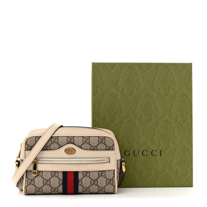 Gucci GG Supreme Monogram Textured Calfskin Web Mini Ophidia Shoulder Bag Beige Ebony Mystic White 19 of 19