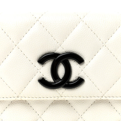 Chanel Caviar Quilted My Everything Belt Flap Card Holder White 8 of 10