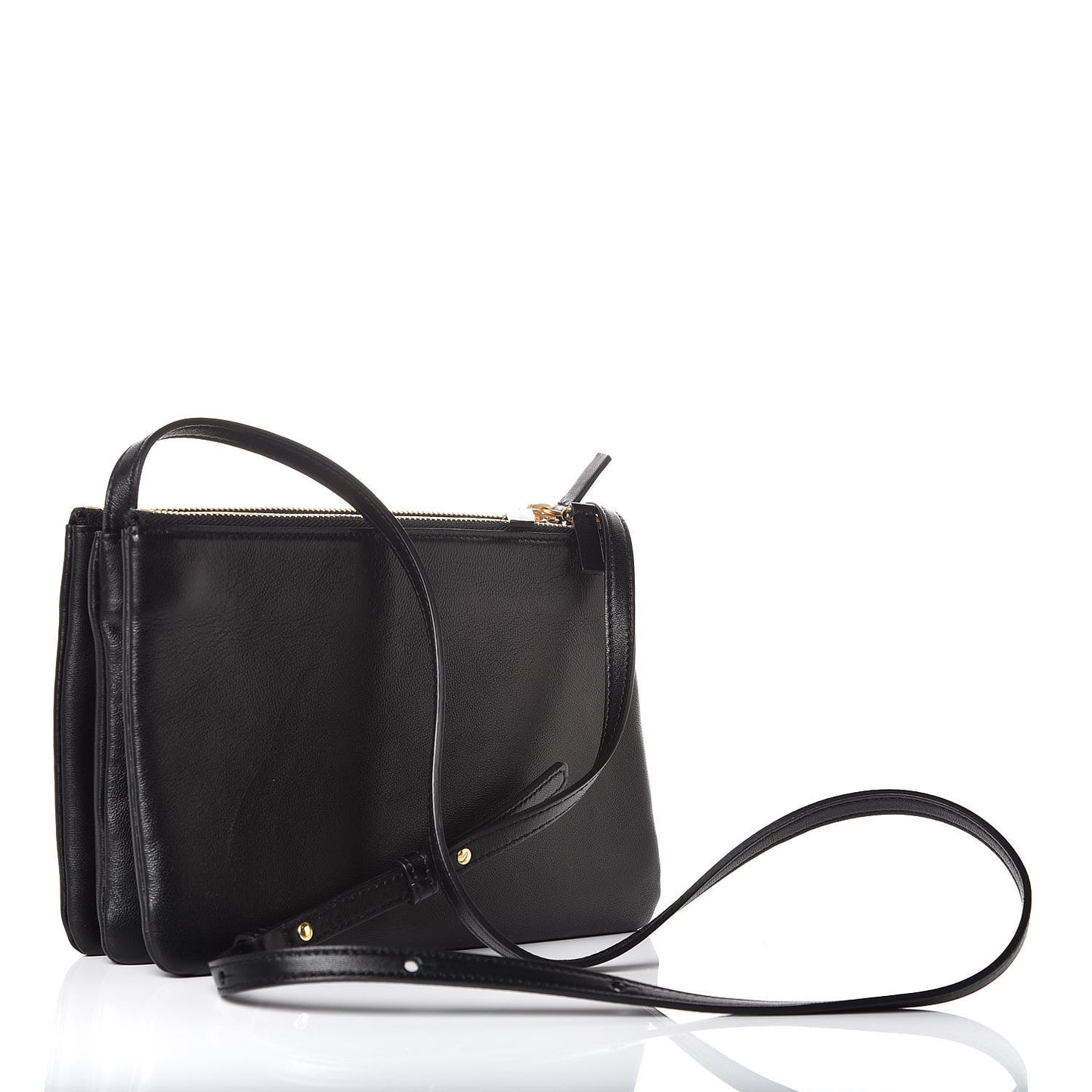 Lambskin Small Trio Crossbody Bag Black