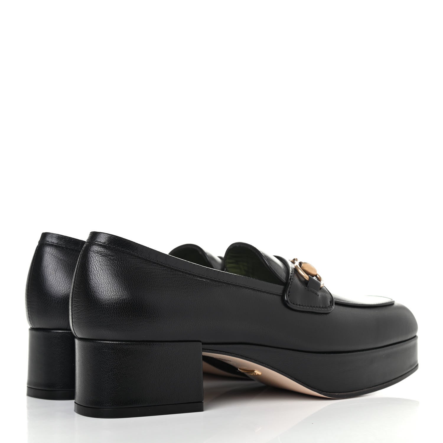 Gucci Goatskin Houdan Platform Loafers 37 Black 3 of 4