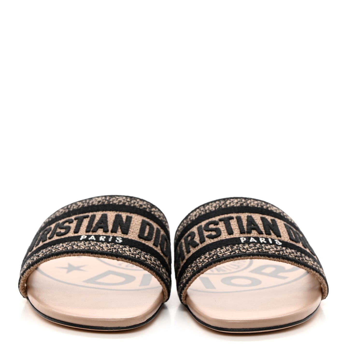 Canvas Union Embroidered Dway Flat Slide Sandals 40.5 Fard