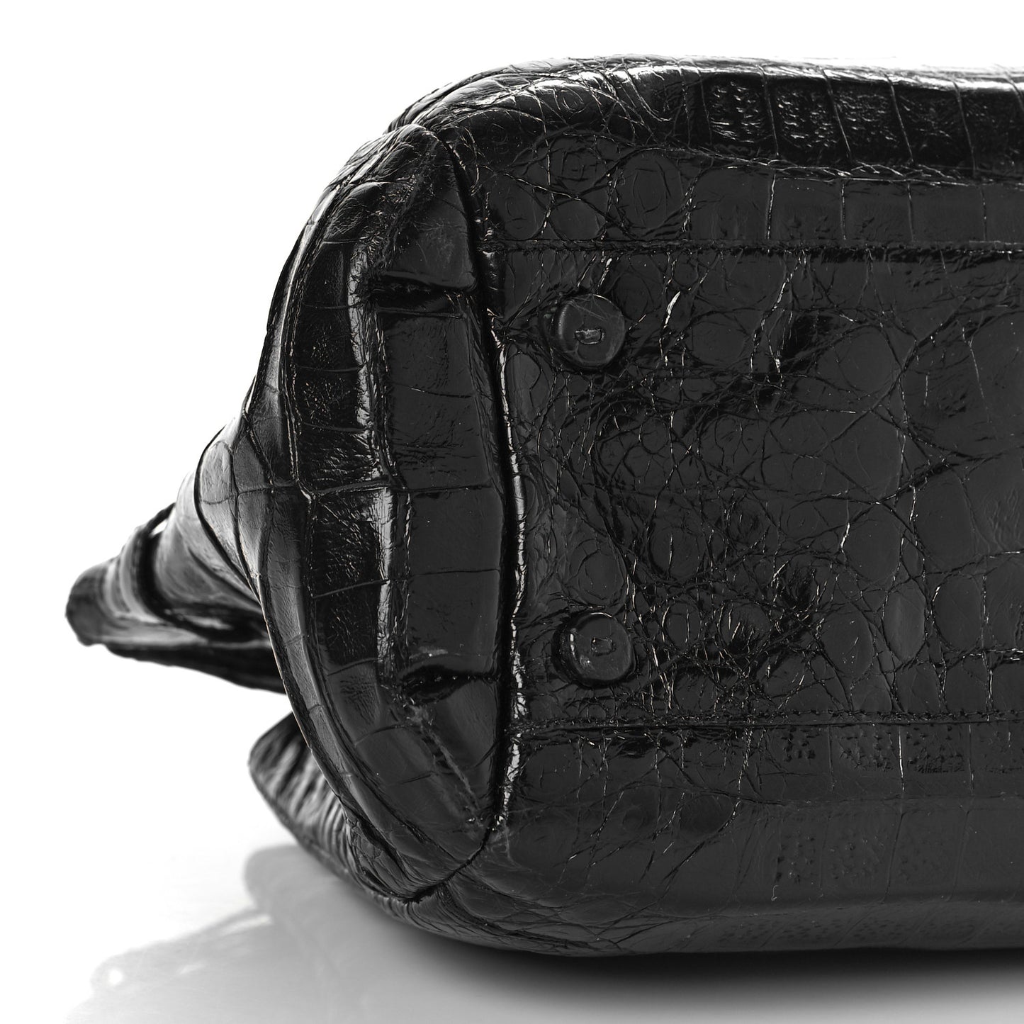 Crocodile Cristina Satchel Black