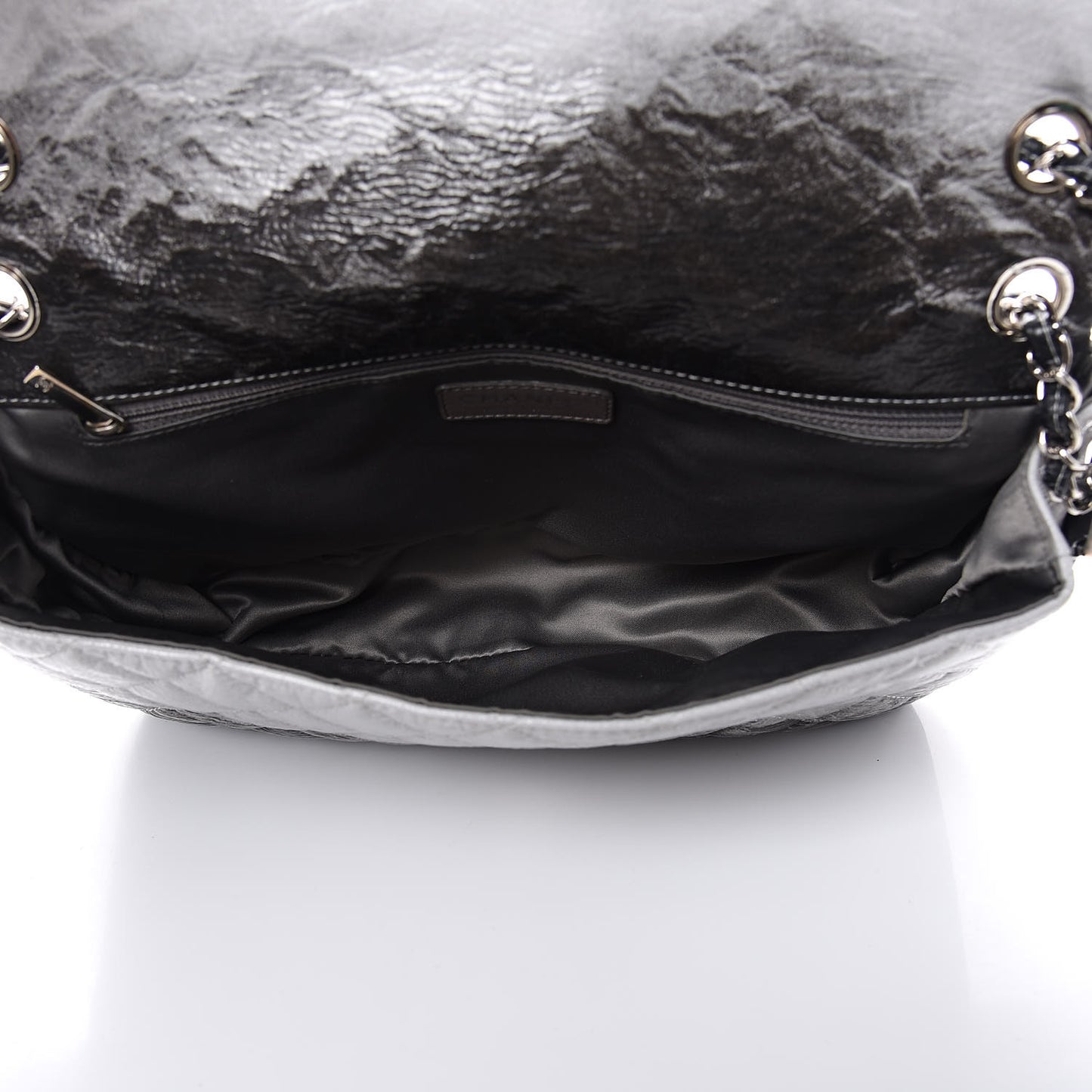 Vinyl Quilted Jumbo Melrose Degrade Flap Black