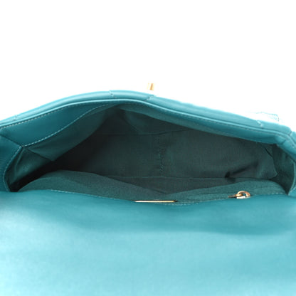Chanel Goatskin Quilted Medium Chanel 19 Flap Turquoise 5 of 11
