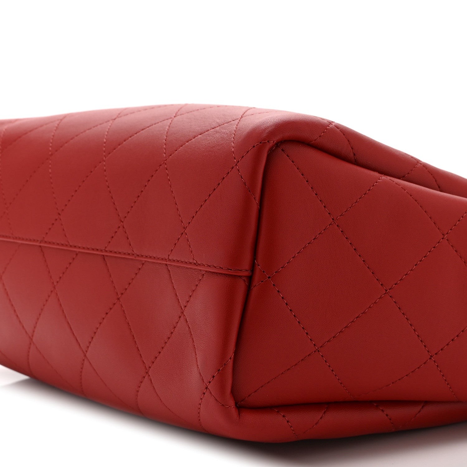 Chanel Bullskin Stitched Medium Shopping Bag  Red 10 of 10