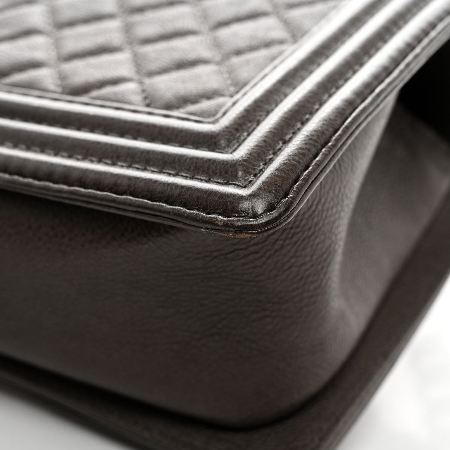 Chanel Metallic Calfskin Quilted Medium Boy Flap Dark Silver 11 of 11