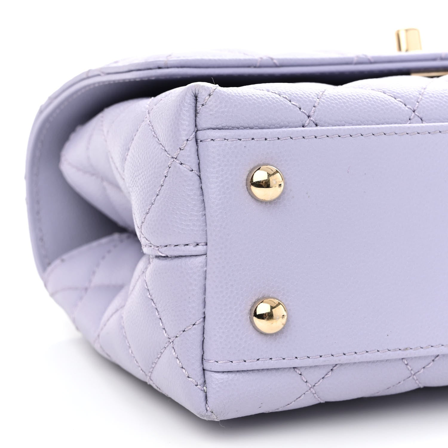Chanel Caviar Quilted Mini Coco Handle Flap Light Purple 9 of 10