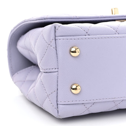 Chanel Caviar Quilted Mini Coco Handle Flap Light Purple 9 of 10