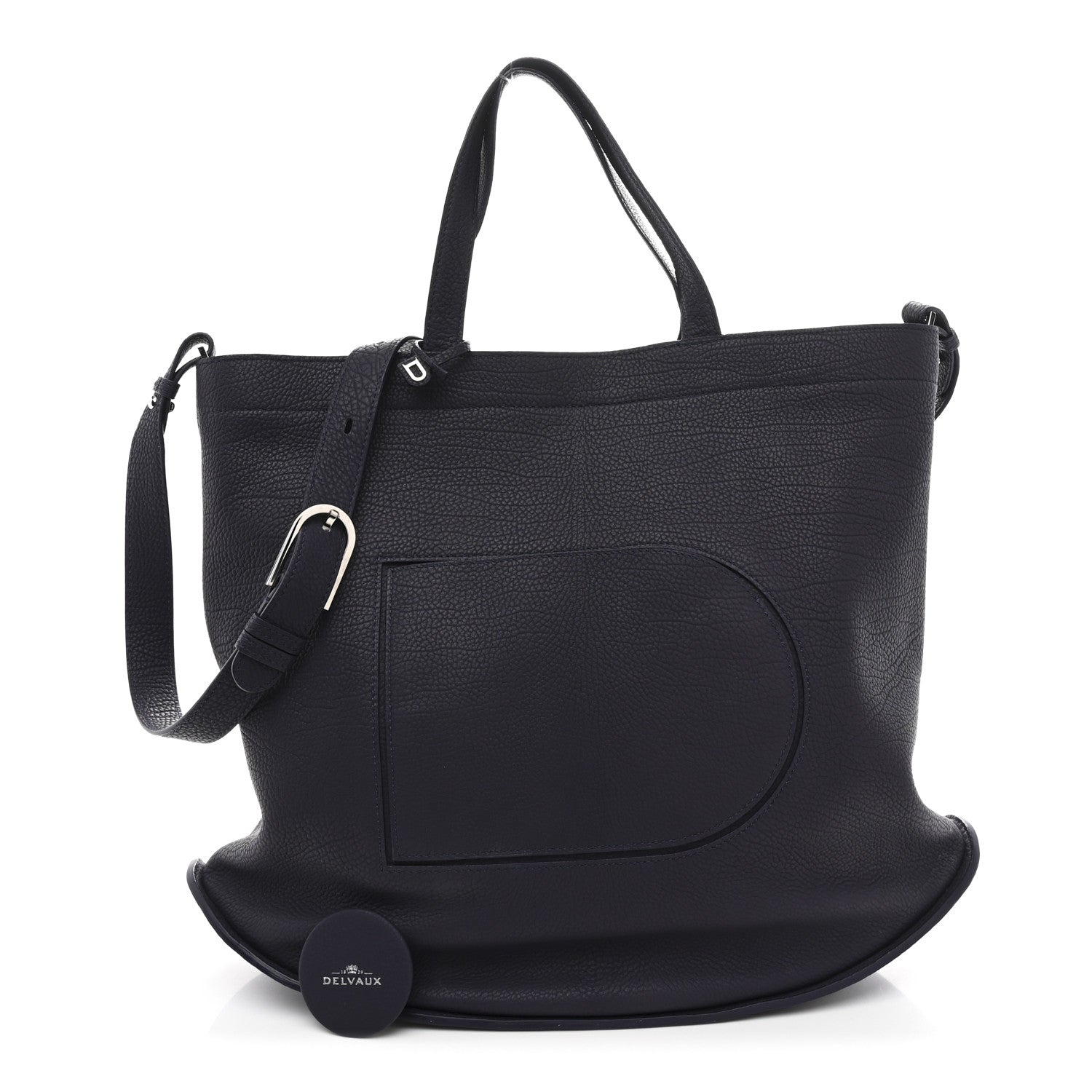 Delvaux Grained Calfskin Le Pin Tote Indigo 3 of 13