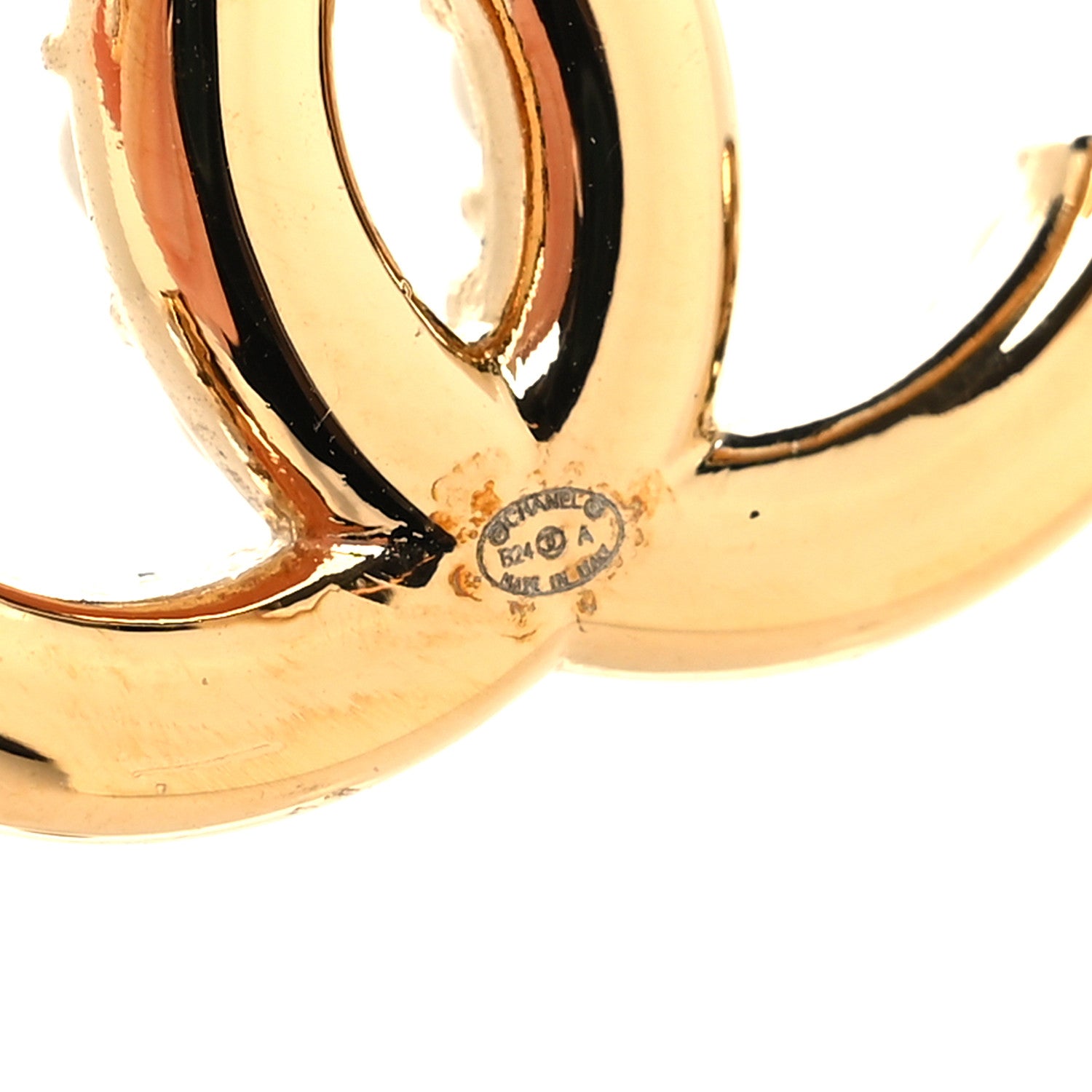 Chanel Metal Crystal Pearl CC Earrings Gold 4 of 5