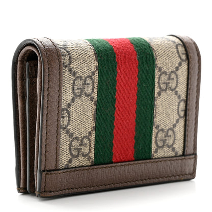 Gucci GG Supreme Monogram Web Ophidia Card Case Beige New Acero 3 of 8